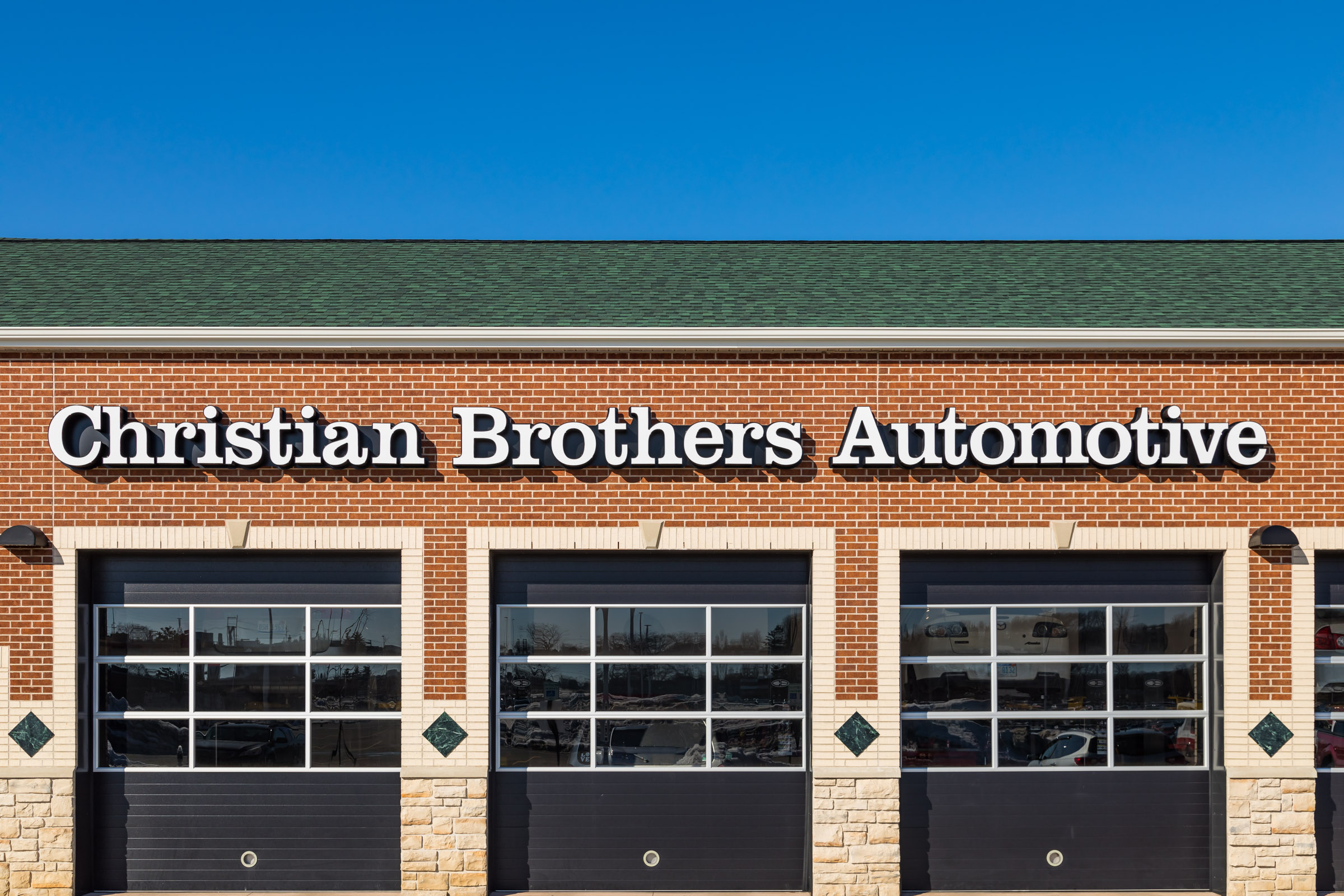Image of garage banks where cars are serviced at CBAC